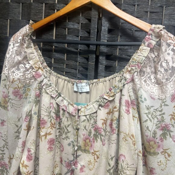 Dress Forum Pink Floral Button Up Midi Dress Size Medium - Picture 4 of 6